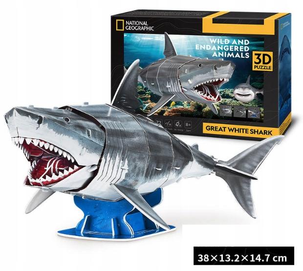 Cubic Fun Puzzle 3d National Endangered Animals Great White Shark Ds1098h