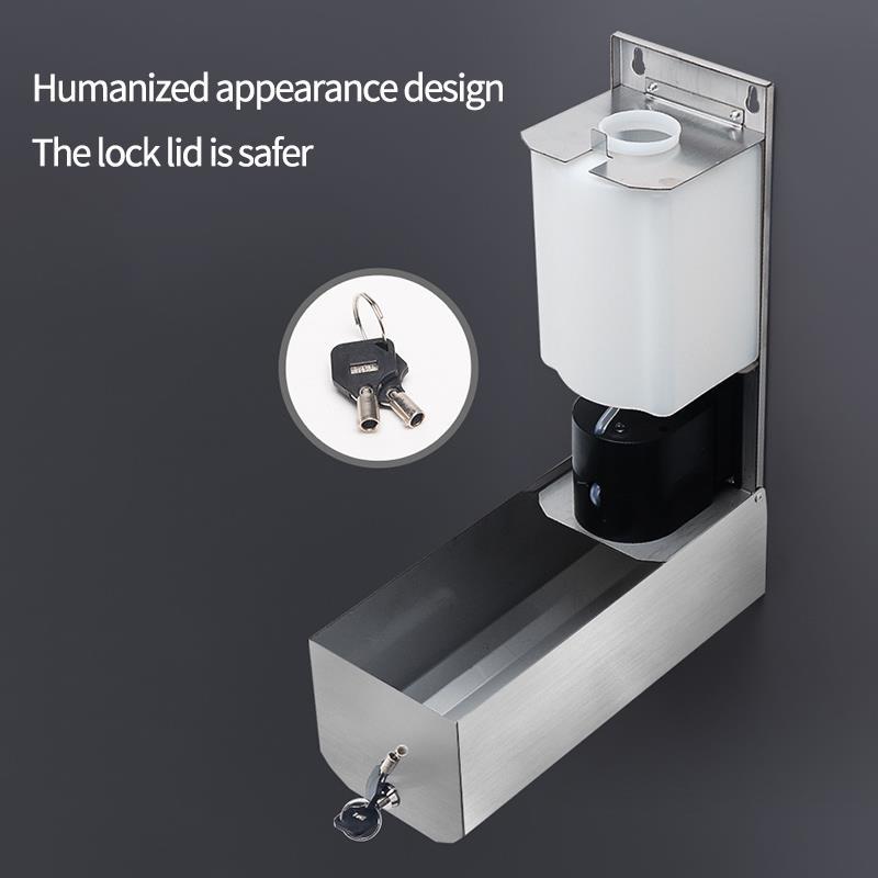 Dispenser sapone in acciaio inox da 1000 ml, sensore automatico, dispenser sapone liquido per montaggio a parete, spray disinfettante per mani | Dispenser sapone liquido