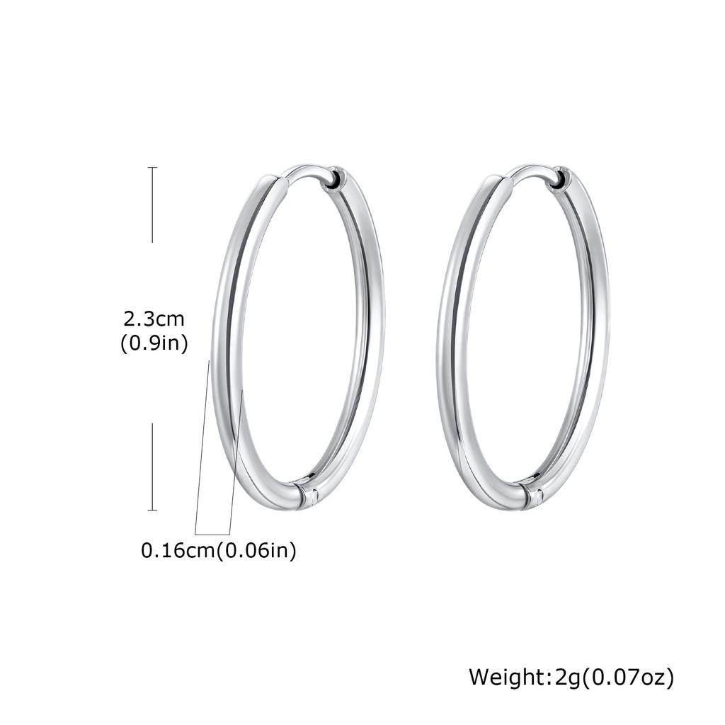 Vnox Simple Thin Stainless Steel Earrings For Women Girls, 13-23mm 18K Gold Plated Huggies, Non-allergic Jewelry 1.6mm Wire