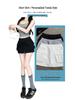 Women's Gray High Waist A-line Skort - Summer 2025 Slimming Petite Anti-Exposure Sports Skirt