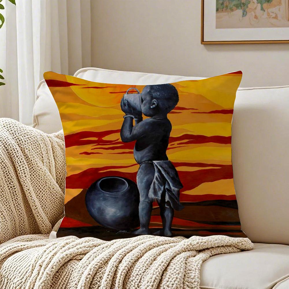 Abstract Painting African Living Cushion Cover Pillowcase Antidustmite Living Room Sofa Decor Cushion Room