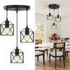 Joyinled 3-Light Metal Pendant Lighting Hanging Light Fixture Kitchen Island Dining Room Ceiling Lamp E26 Base Adjustable Height