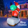 5.91FT Christmas Inflatable Toys with LED Lights Xmas Santa Snowboard Supplies Home Ornaments Festive Gift Yard Decoration