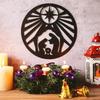 Metal Nativity Scene Wall Ornament, Religious Christmas Decor Holiday Wall Sculpture, Rustic Iron Art Finish for Outdoor Indoor Garden Gift