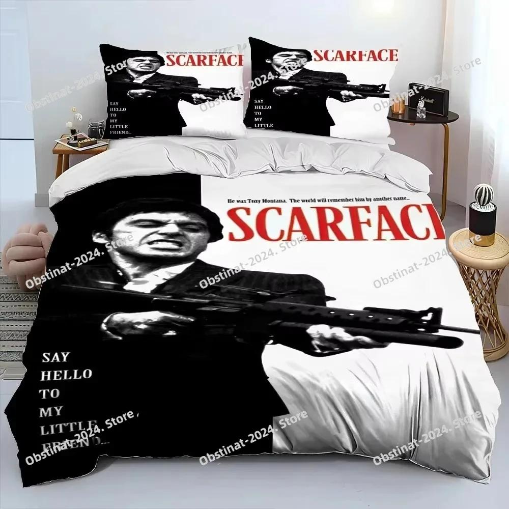3D Movie Scarface Tony Bedding Set Duvet Cover Full Queen King Size Pillowcase Bed Print Bed Set Aldult Kid Bedroom Single Twin