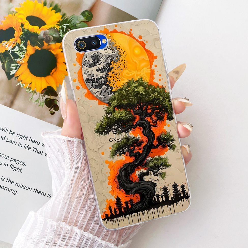 Transparent For Realme C2 Case Cover Cute Fashion Butterfly Funny Painted Casing For Realme RMX1941 RMX1945 RMX1943
