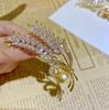Modische Strass-Weizenähren-Broschen für Damen Unisex Emaille Pflanzen-Abzeichen Anstecker Büro Party Schmuck Freund Geschenke