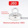 D48 D60 D75 D90 Super Strong Neodymium Fishing Magnets, Rare Earth Magnet with Countersunk Hole Eyebolt for Retrieving In River
