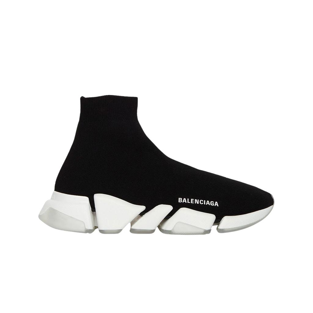 (w) Balenciaga Speed 2.0 Transparent Sole Black White