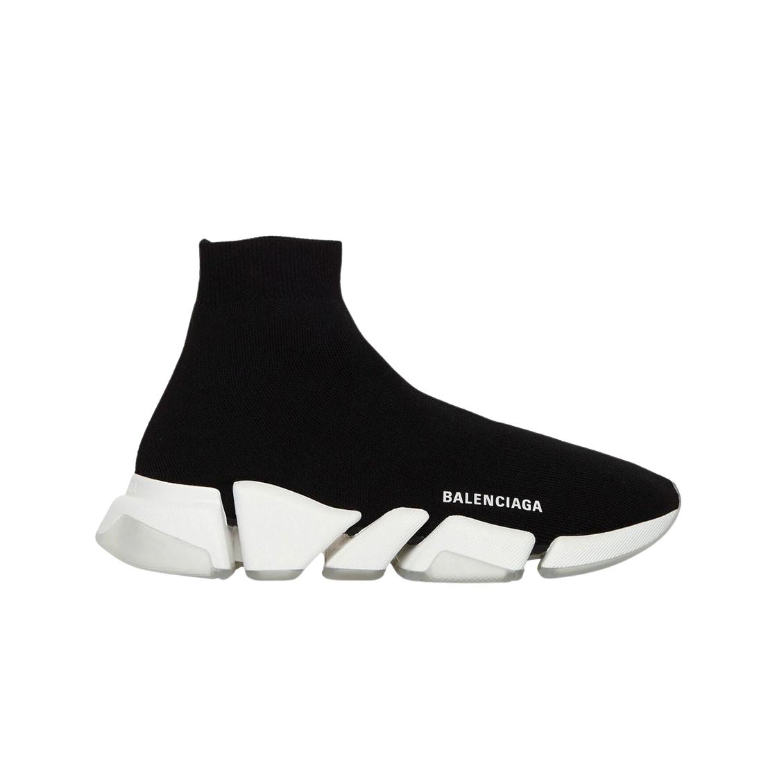 

(w) Balenciaga Speed 2.0 Transparent Sole Black White EU 37W