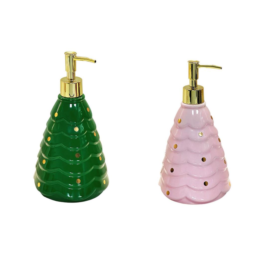 Xmas Tree Hand Soap Liquid Dispenser Lotion Dispenser Christmas Decor Container for Laundry Room Bathroom Vanity Washroom