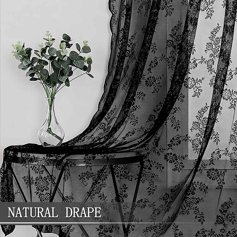 1PC Semi-Shading Elegant Gauze Curtain French Style Curtain Home Decoration Lace Material Exquisite 100x100/140/200cm  150x180cm