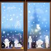 Window Holiday Pvc Sticker With Snowflakes Santa Snowmen For Decor Christmas