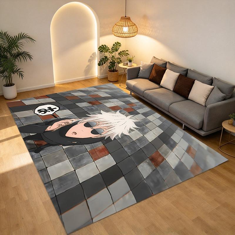 Anime Gojo Carpet Rug for Bedroom Living Room Home Sofa Decoration,Playroom Sofa Office Home Decor Game Large Decor Floor Mat