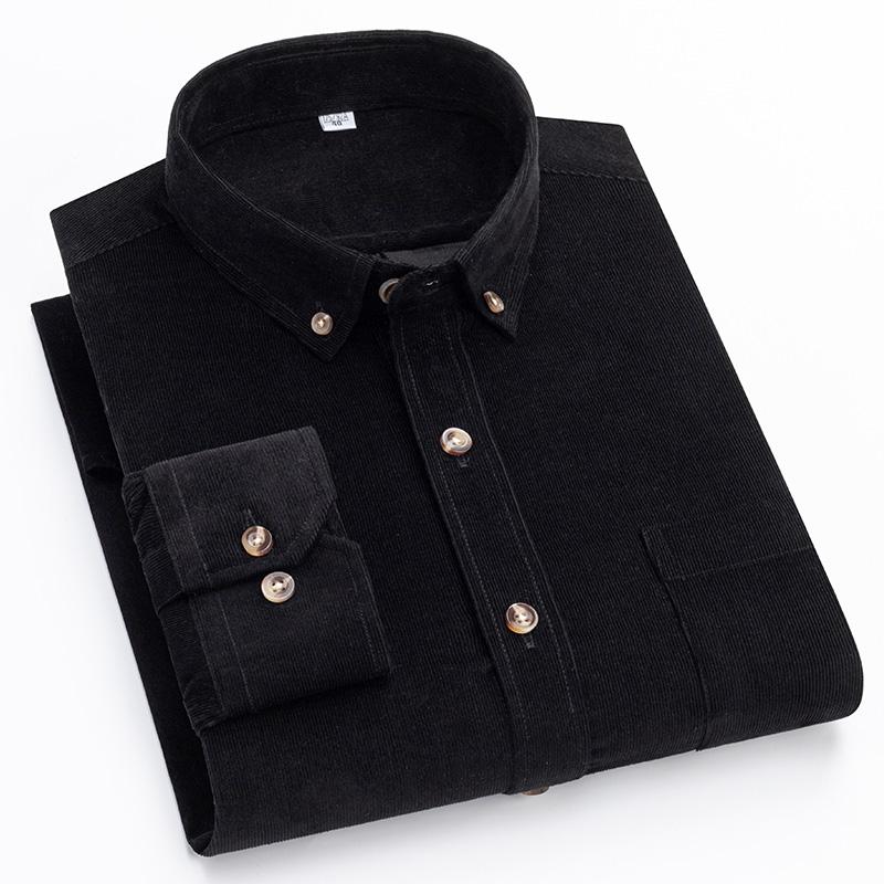Winterhemd aus 100 % Baumwolle, Cord, für Herren, warm, langärmelig, normale Passform, pflegeleicht, bequem, für Herren, Büro, Outdoor, Kleidung, solide