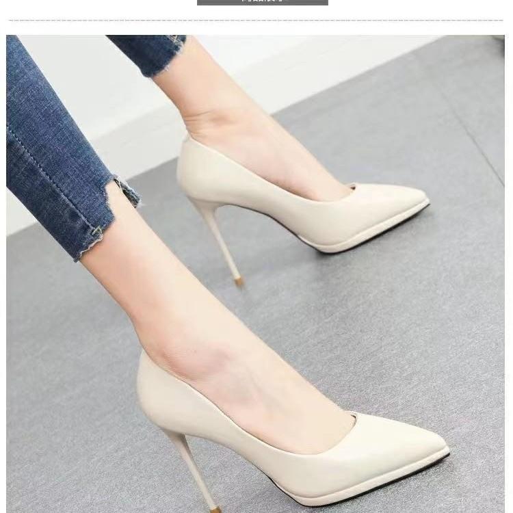 Four Seasons Patent Leather Sexy Women's Shoes Fashion Pointed Tip Thin Heel Temperament High Heels Fairy Style Simple Single Shoes
