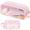 Large Capacity Transparent Mesh Pencil Case for School Students, Universal Handheld Stationery Box for Boys and Girls.