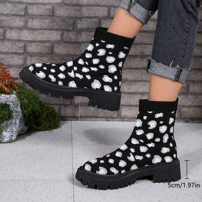 Skarpetki Buty dla Kobiet Wiosna/Jesień Gorąca Moda Oddychające Koturny na Platformie Botki do Kostki Buty Gotyckie Zapatos De Mujer 36-43