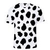Camiseta de Talla Grande con Estampado de Vaca para Hombre Camisetas Coloridas de Dibujos Animados Impresas en 3D Casual Calle Tops Sueltos Camisetas de Manga Corta con Cuello Redondo