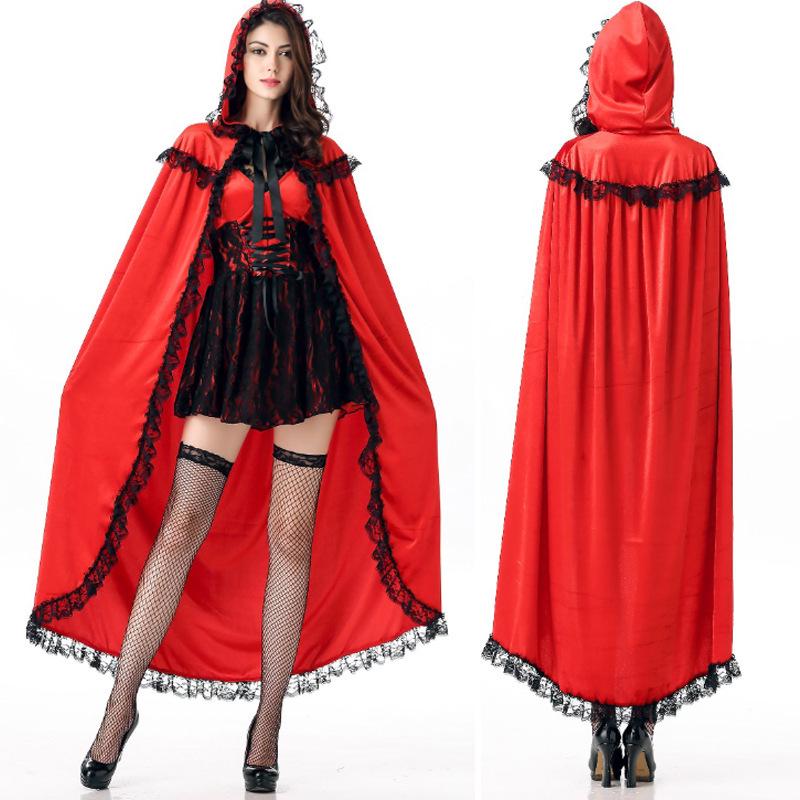 Princess Castle Queen Little Red Riding Hood Cosplay Costume for Halloween & Christmas