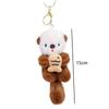 Cute Plush Otters Holding Fish Keychain  Backpack Animal Keyrings Bag Key Wallet Pendant Toy Girls Gift