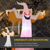 Halloweenový nafukovací duch 2,4 m Dekorace s LED IP44 Samonafukovací Polyester Bílá + Červená 150 x 80 x 240 cm