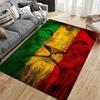 Lion Face Carpet with Green, Yellow, Red Gradient Design for Home Decor Suitable for use as an anti-slip for living room bedroom sofas