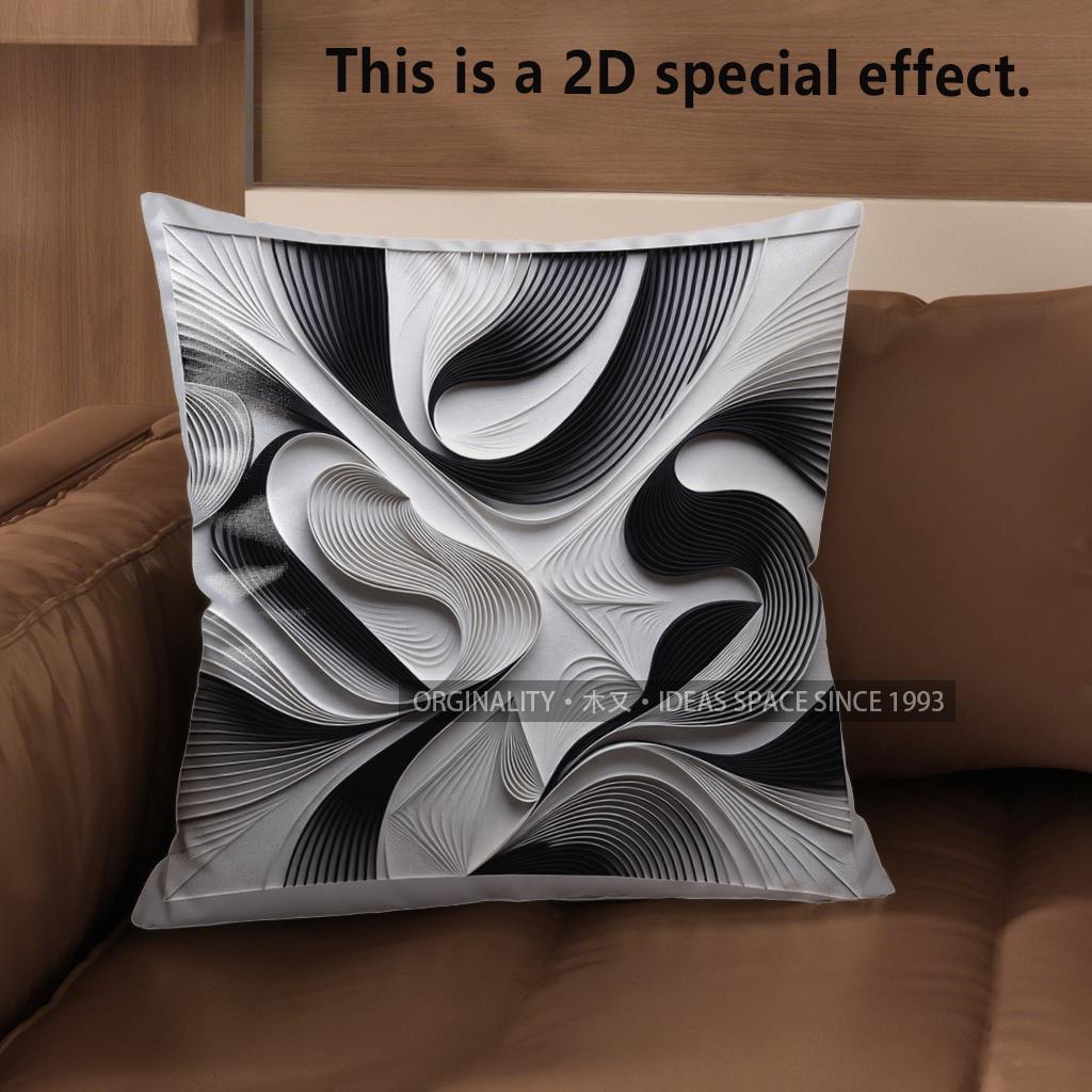 2D Modern Abstract Pattern Digital Print Pillowcases Pattern Cushion Cover Suitable For Sofa Bedroom Car Pillow Cover