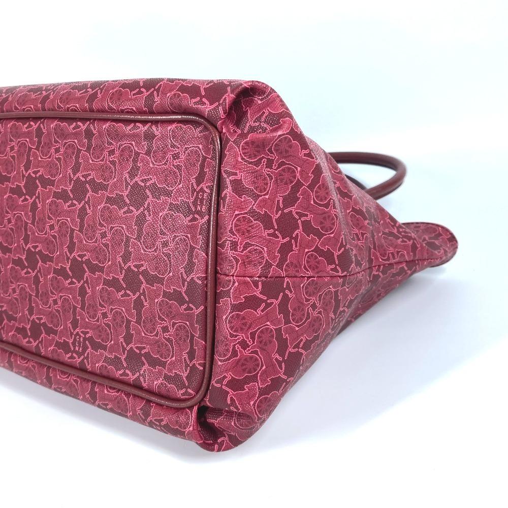 Celine Logo Sulky Bag Tote Bag Shawl Shoulder Bag PVC/Leather RedBased