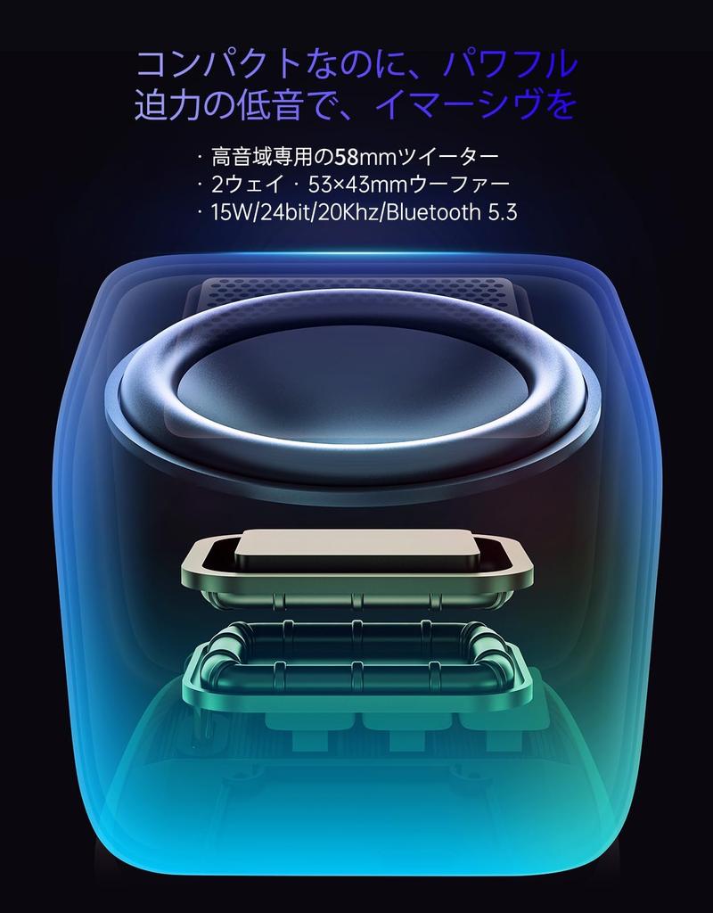 Divoom Ditoo Pro Bluetooth Enhanced Blue Switch RGB Schreibtisch Pixel Dediziert USB MicroSD Akku Glänzend Perfekt 5. Generation Lautsprecher, 15W, Bass,