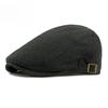 Unisex Big Head Friendly Linen Look Flat Cap Spring Summer Breathable Ivy Cap Adjustable Retro British Beret Cabbie Hat