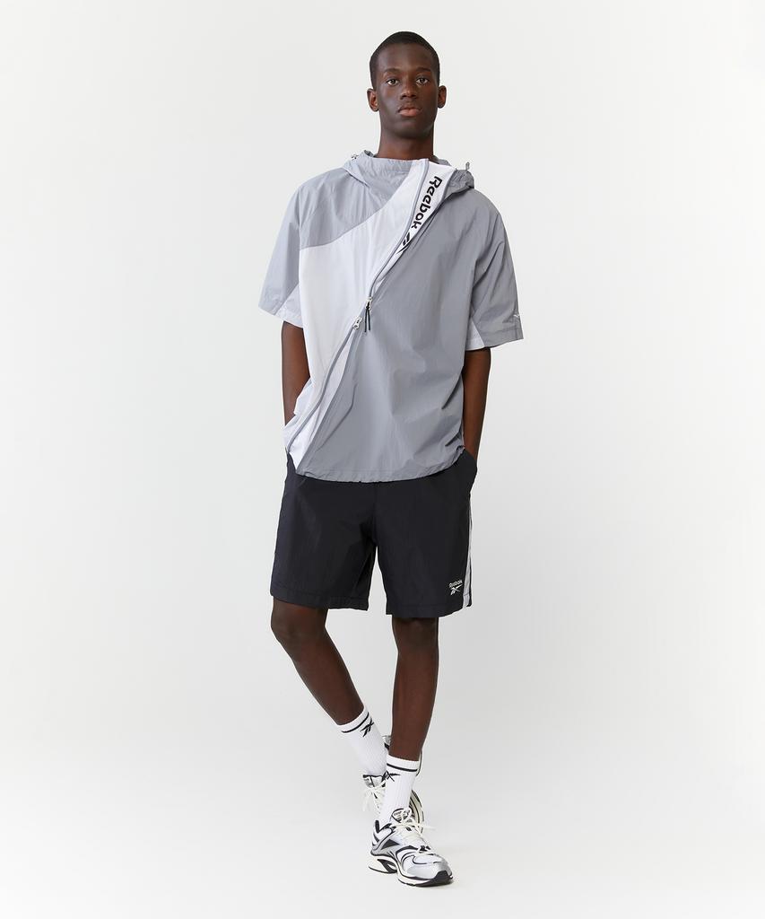 Reebok Hidden Ventilation Short Sleeve Hooded Anorak - Grey