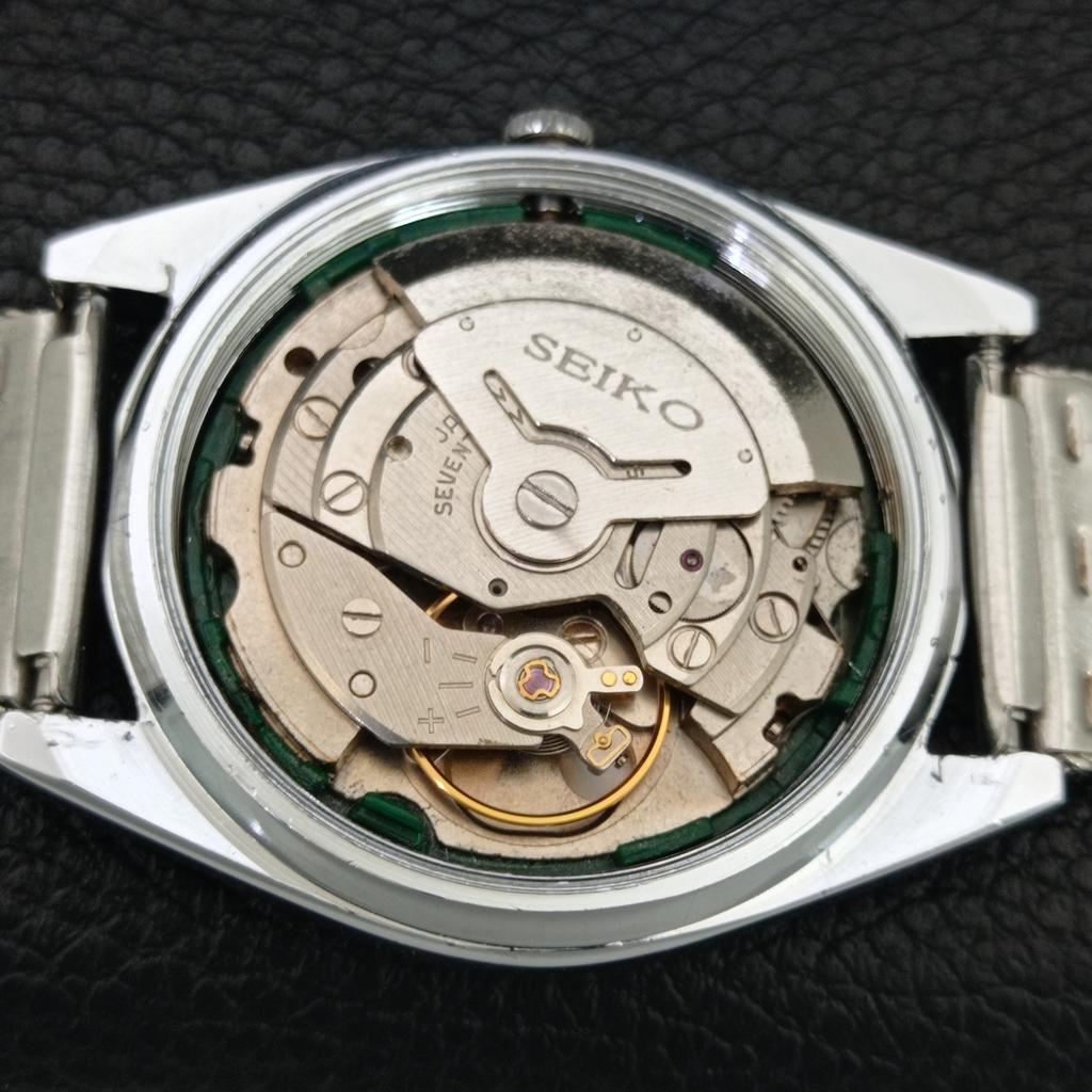 JAPAN VINTAGE REFURBISHED SEIKO 5 AUTOMATIC MENS BLACK DIAL WATCH A444234-1