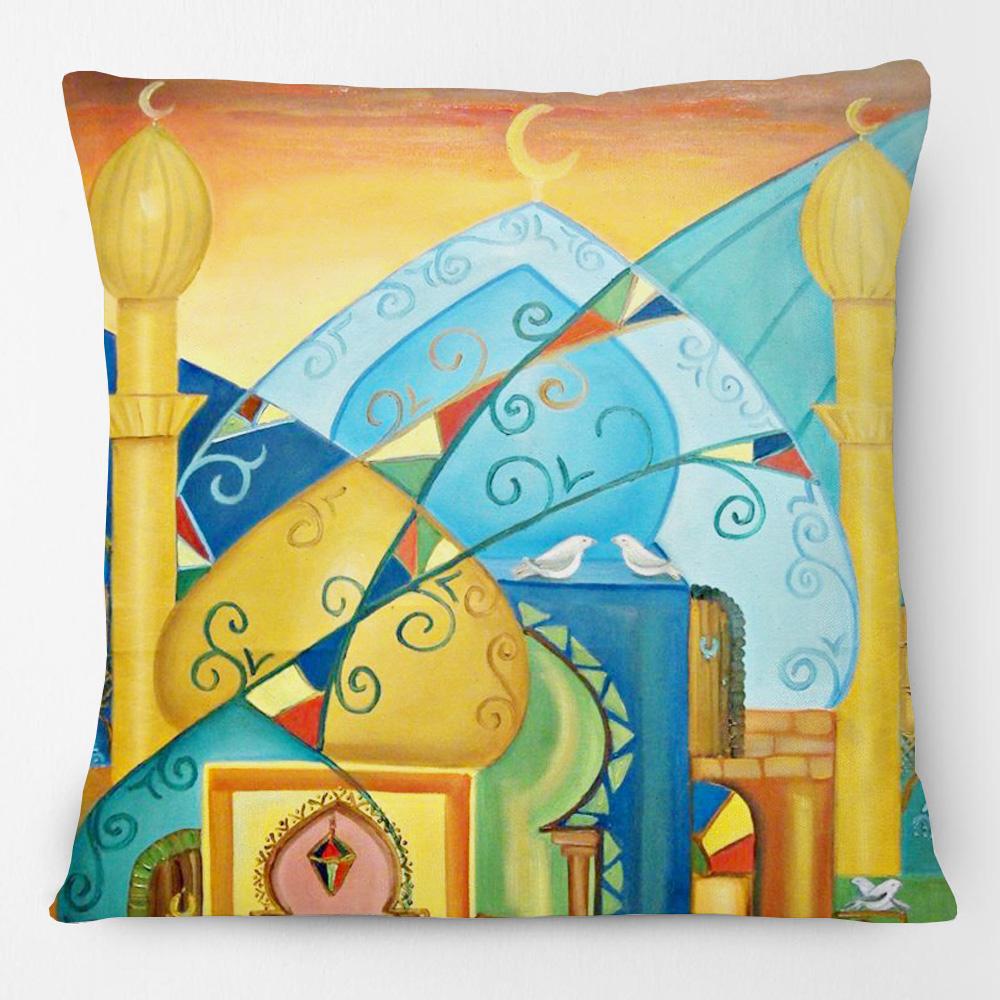 Middle East Arabic Muslim Islam Arabian Woman Portrait Poster Paintings Cushion Cover Decorative Pillows For Sofa