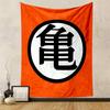 "Turtle Kanji Symbol on Orange Background" Patterned tapestry home decor, suitable for bedroom and living room, gift