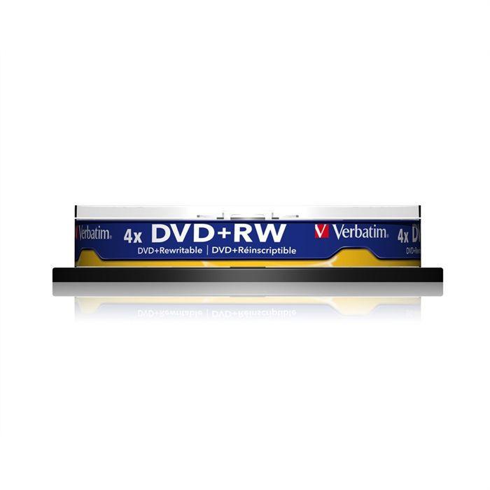 DVD+RW - VERBATIM - Spindle De 10 - 4.7 Go - 120 Minutes - Vitesse Maxi D'écriture 4x
