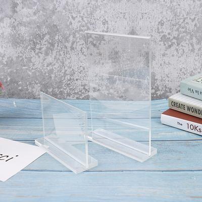 Kształt T Dwustronny Magnetyczny Akrylowy Uchwyt na Karty Ekspozytor Stojak na Menu Stojaki na Papier Ramka na Stoły Restauracje Szyld