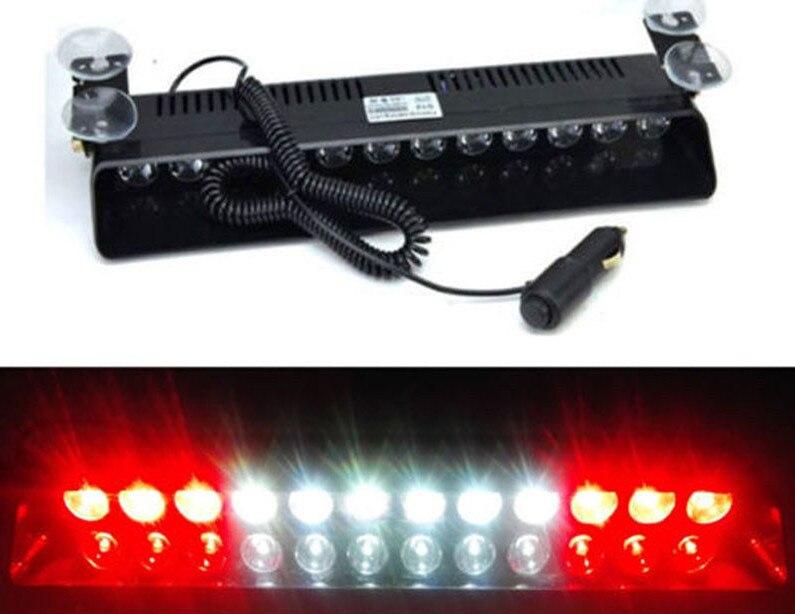 Polizeiwarnleuchte Auto LED Blinksignalleuchte Windschutzscheiben-Blitzlicht Auto LKW Notlicht 12LEDs 16 Blinkmodi 12V