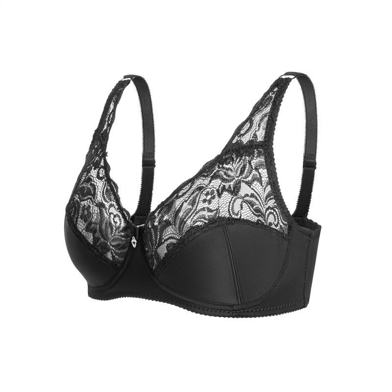 Ultra Thin Cup Gathering Sexy Lace Adjustable Bra with Steel Ring