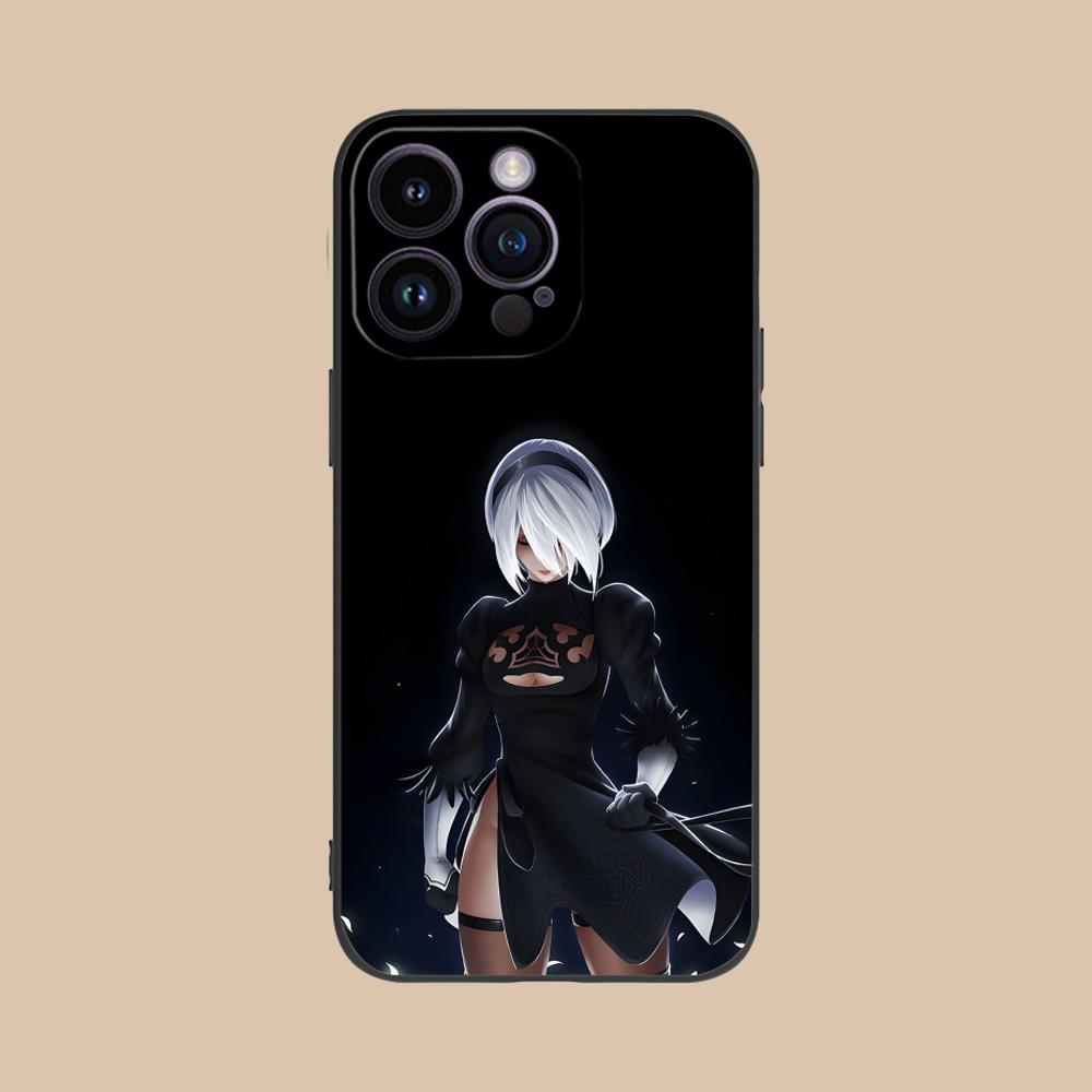 Nier 2B Automata Phone Case for iPhone 16 15 14 13 12 11 X XR XS 8 7 Pro Max Plus Mini Colour Printing Cover Cellphones Luxury