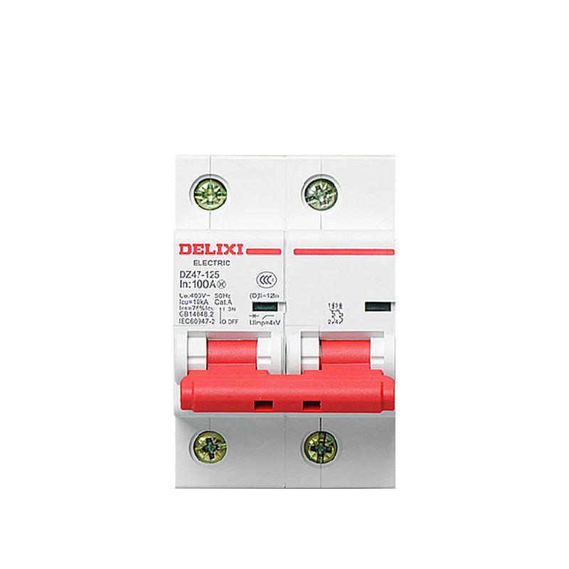 Delixi DZ47 Household Air Circuit Breaker, 125A Single-phase, 100A Three-phase, 1P/2P/3P/4P