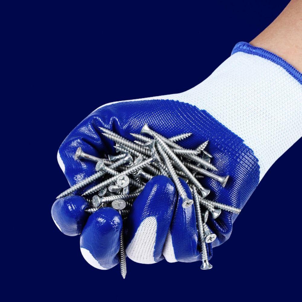 12Pairs Protection Work Gloves Fishing Latex Gloves Oil Resistant Industrial Gloves  Outdoor Sport