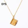 Book Pendant Necklace Women's Sweater Chain Necklace Opening And Closing Book Dangle Jewelry Accessory for Dating Daily Wear Banquet