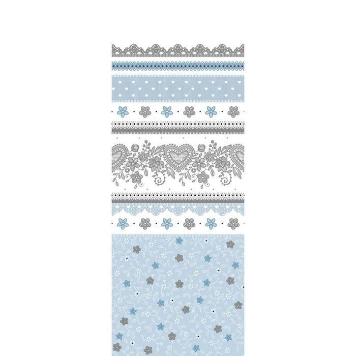 Pack complet housse de couette réversible pour lit 140 x 190 cm Heart bleu