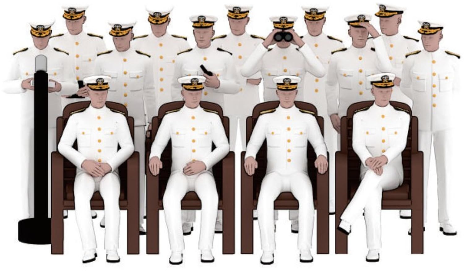 

Triumph Model WW2 US Navy Officer Summer Uniform 50 Pieces Plastic Model Parts TRFP20006 1/200 (Ship)
