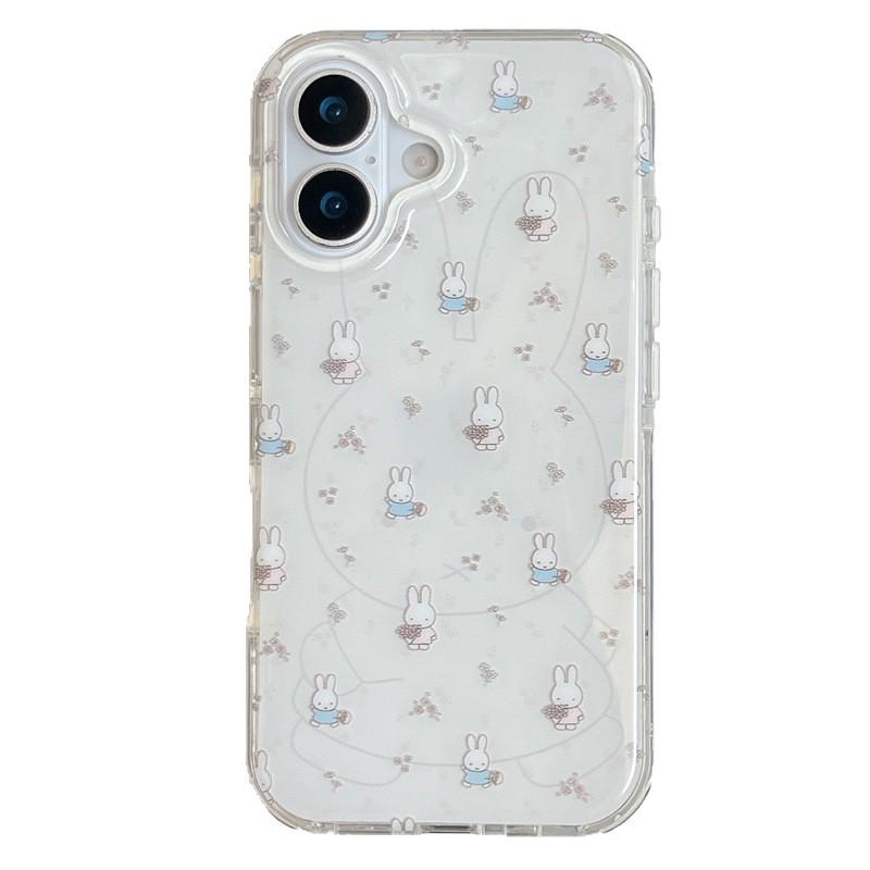 Floral Rabbit iPhone 17/16 Pro Max/15/14 Case for Girls