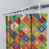 Colorful Shower Curtain With Geometric Patterns Bright Modern Design For Bathroom Decor Made From Durable Water-Resistant Materi