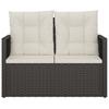 Vidaxl Garden Bench with Cushions, Black, 105 Cm, Poly Rattan