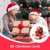 3D Pop-Up Christmas Cards Santa Design Hexagonal Holiday Ornaments with Envelopes for Home, Party, Wedding Decoration