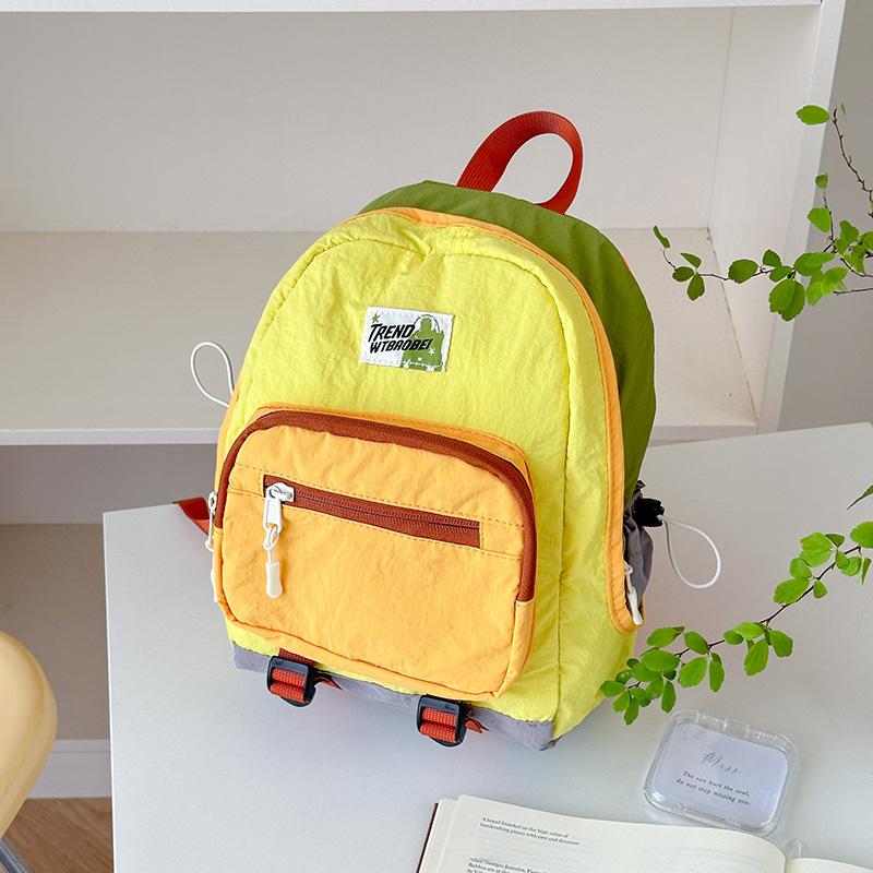 Schoolbag kindergarten school bag children's color matching outdoor backpack travel boys and girls trendy cool boys mountaineering small backpack